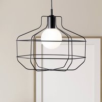 miloox by Sforzin Wire pendant light, black, metal cage, 40 x 33 cm
