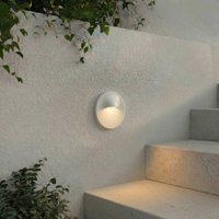 Lindby LED-vägginbyggnadslampa Alune, vit, rund, Ø 8 cm, IP65