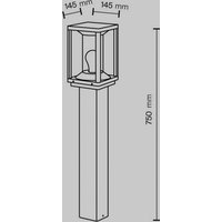 Maytoni väglampa Cell, grafit, aluminium, höjd 75 cm, IP54