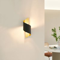 Lindby vägglampa Desirio, svart/guld, 24cm, metall