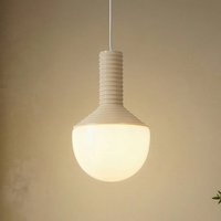 Lucande hänglampa Florine, beige/opal, keramik, glas