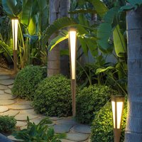 Les Jardins Tecka LED solar torch with sensor, 120 cm, teak