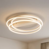 FISCHER & HONSEL LED-taklampa Kiku, Ø 56 cm, sandfärgad, metall, CCT