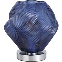 Bordlampe Meliciano, blå, glas, højde 23 cm, E27