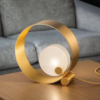 Masiero Sound TL1 table lamp, round, golden frame, G9
