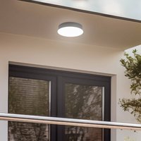 Lindby LED-utomhustaklampa Lahja, antracit, sensor, IP65