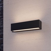 Lucande LED-vägglampa Lengo, 25 cm antracit, upp/ner 3000K