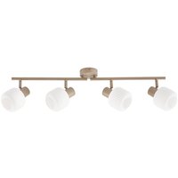 NOLA Deckenstrahler Evey, Länge 83 cm, 4-flg., weiß/beige