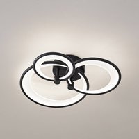 Lindby LED-taklampa Sorma, svart, CCT, dimbar