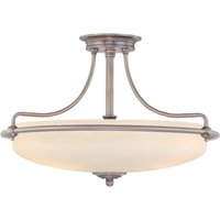 QUOIZEL Plafonnier Griffin avec écart, nickel, Ø 57 cm