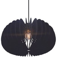 Nordlux Pendellampa Hazo, Ø 65 cm, svart, trä