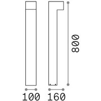 IDEAL LUX Sirio LED path light, grey, height 80 cm, metal