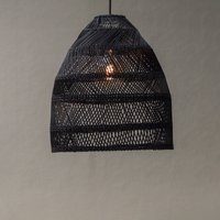 PR Home Maja hanging light, rattan, black, Ø 45 cm