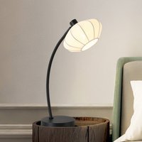 Searchlight Radiant table lamp, black and white, height 48 cm, metal and fabric
