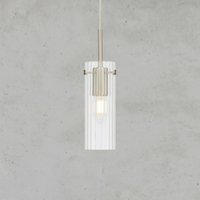 Markslöjd Suspension Tibia, fiche, transparent/nickelé, Ø 7 cm