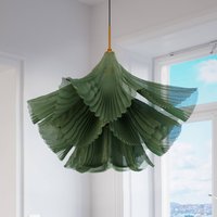By Rydéns Juliette hanging light, green, tulle/metal, 75 cm, E27