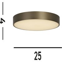 Searchlight Palma LED-taklampa, bronsfärgad, Ø 25 cm, stål/akryl