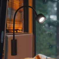 FH Lighting LED-laddningsbar väggspot Magnetics flex, svart, dimbar, CCT