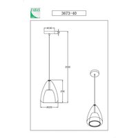 Fabas Luce Suspension Britton, à 1 lampe, gris-transparent, verre