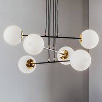 EMIBIG LIGHTING Ognis 6 pendant light, 6-bulb, black/gold