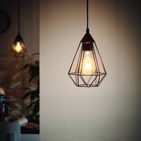 EGLO Suspension Tarbes à 1 lampe, 17,5 cm, noir