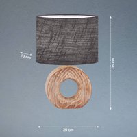 FISCHER & HONSEL Bordslampa Hanke höjd 31 cm skärm grå