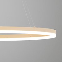 FISCHER & HONSEL LED-hänglampa Silvio, längd 100 cm, sandfärgad, metall, CCT