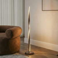 Lindby LED floor lamp Jaren, black/brown, 114 cm, CCT