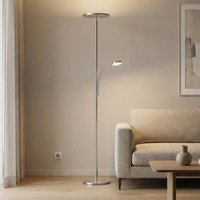 Knapstein Dimbar LED-uplight-golvlampa Hades med LED-läsarm