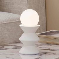 Lindby Nielson table lamp, white, lampshade height 9 cm, plaster