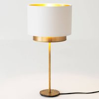 Holländer Table lamp MATTIA, Perla silk white/gold