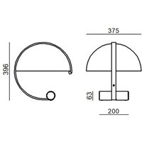 Stilnovo Meta LED-bordslampa inkl. E27-LED röd