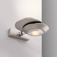 PURE LED wall lamp Oculis, silver-coloured 30 cm, iron, 2-bulb.