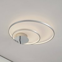 Lindby Nerwin LED-Deckenleuchte, 65 cm, rund, alu/chrom