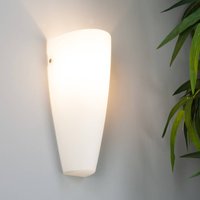Lindby Hermine wall light, white, glass, height 30cm, E27