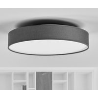 Lindby LED-taklampa Saira, Ø 40 cm, grå, textil