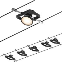 Paulmann Wire Mac II système de lampes sur câble, à 5 lampes, 5 m, noir