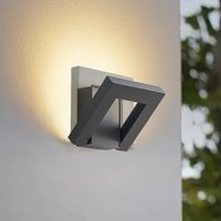 Lindby LED-utomhusvägglampa Orbin, grå, vinklingsbar, CCT, IP54