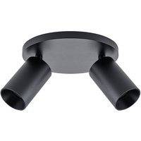 Deckenspot CAN TILT, schwarz, Ø 20 cm, 2-flammig Metall GU10