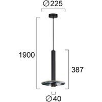 Viokef Leandros LED hanging light, black, Ø 40 cm, artificial stone/metal
