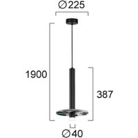 Viokef LED-hänglampa Leandros, svart, Ø 40 cm, konstgjord sten/metall