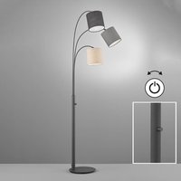 FISCHER & HONSEL Golvlampa Shade, sand/grå/svart, 3 lampor