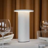 Fritz Hansen Solae LED rechargeable table lamp, white, aluminium, IP44