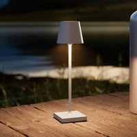 Sigor LED battery-powered table lamp Nuindie pocket, grey, IP54, dimmable