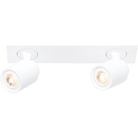 Freelight Spot pour plafond Razza, blanc, longueur 38 cm, à 2 lampes, métal