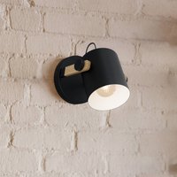 EGLO Hornwood wall light, Ø 17 cm, black/brown, steel