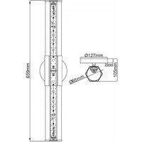 Quintiesse Facet Dual LED-badrumsvägglampa, svart, 2 lampor, bredd 66 cm