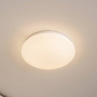 Lindby LED taklampa Janosch, vit, Ø28cm, fjärrkontroll