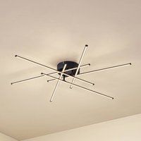 Plafonnier LED Lindby Elviano, Ø 80 cm, noir, 3 000 K
