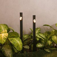 FARO BARCELONA Lampe sur piquet LED Bezel, noir, aluminium, hauteur 60 cm